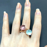 2PcsSet Pomellato Ring Stacked Mix Color Crystal Ring