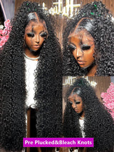40 50 Inch Deep Wave Frontal Wig Transparent