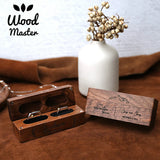 Walnut Wooden Ring Box diamond Pendant Neckl ace