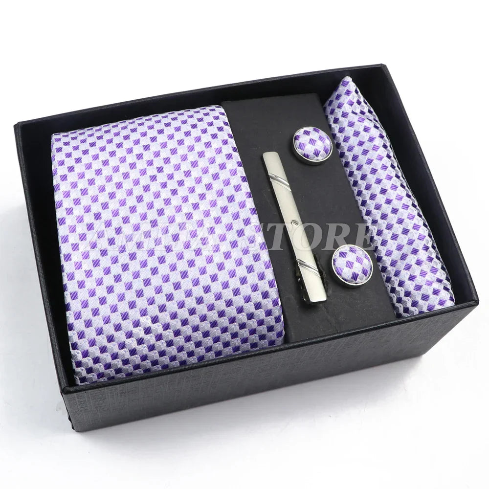 Men's Tie Gift Box With Neckties Handkerchiefs Cufflinks