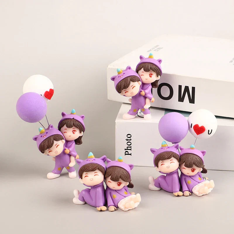 1Pair Cute Creative Cartoon Purple Pajamas Couple Car