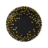 Stamping black polka dots disposable birthday party tableware