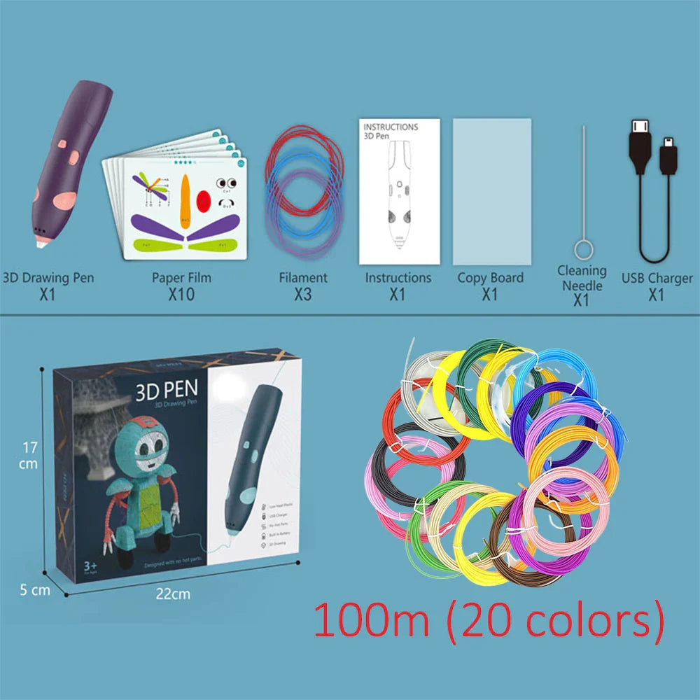 Wireless 3D Doodle Pen for Kids - Low