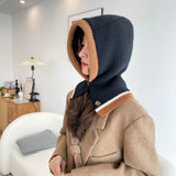 Korean Balaclava Beanie Cap Winter One Piece Knitted