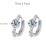 TBCYD 5mm D Color Moissanite Hoop Earrings For