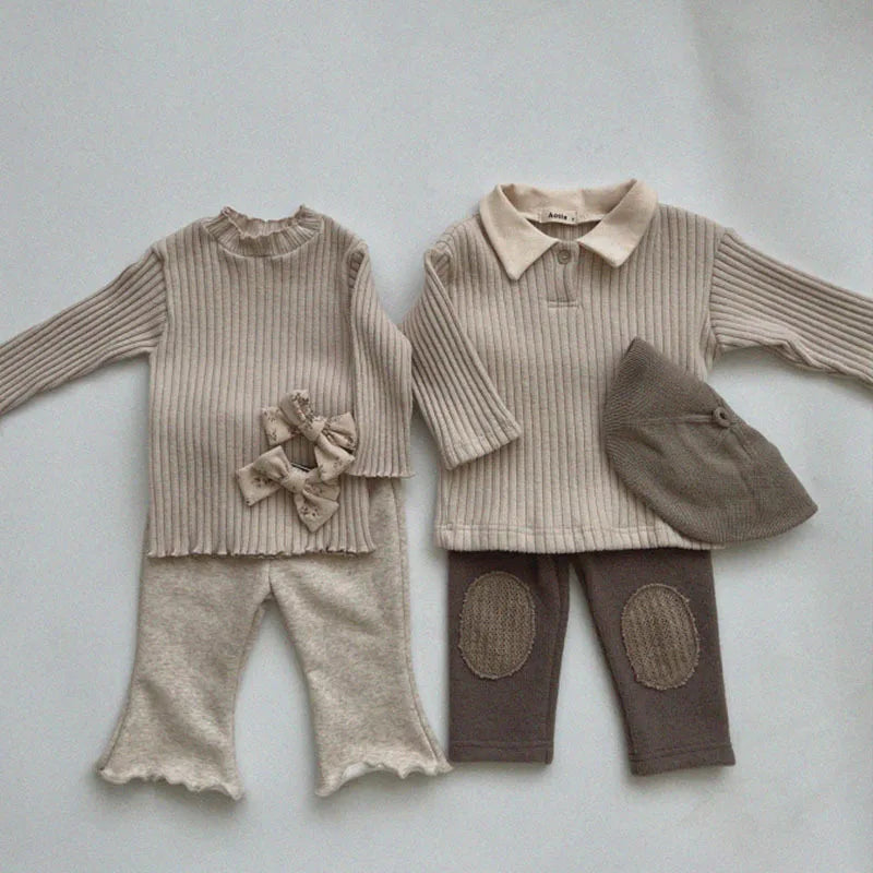 Infant Long Sleeve T Shirt Cotton Ribbed Baby