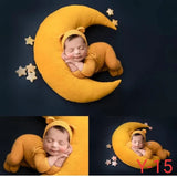 ❤️Newborn Photography Props Accessories Posing Crescent Pillow+Stars+Hat 6Pcs/Set Studio Baby Photo Decoration Moon Fotografia