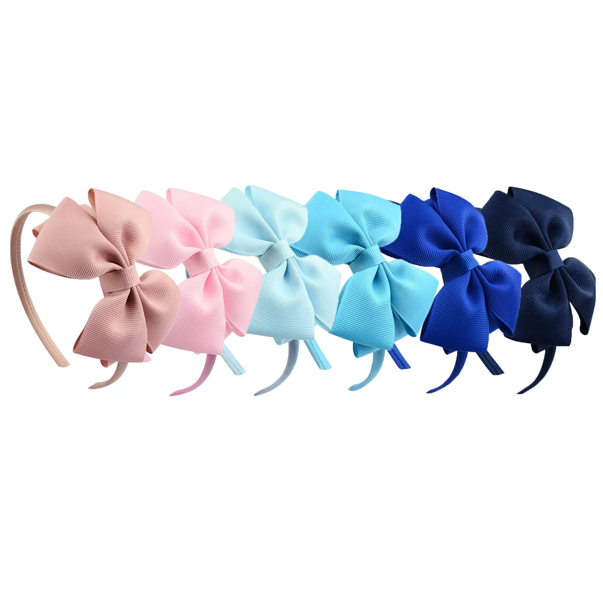 6PCS 4"Plastic Headbands for Girls Twill Fabric Hair