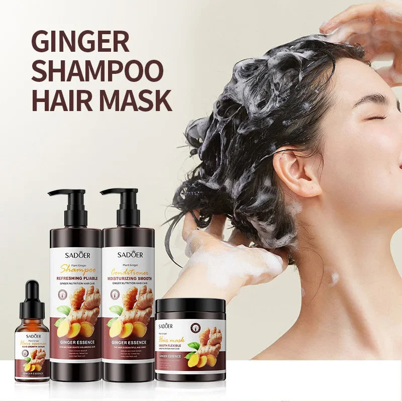 500ml Ginger Shampoo Conditioner Mask Promote Hair Growth