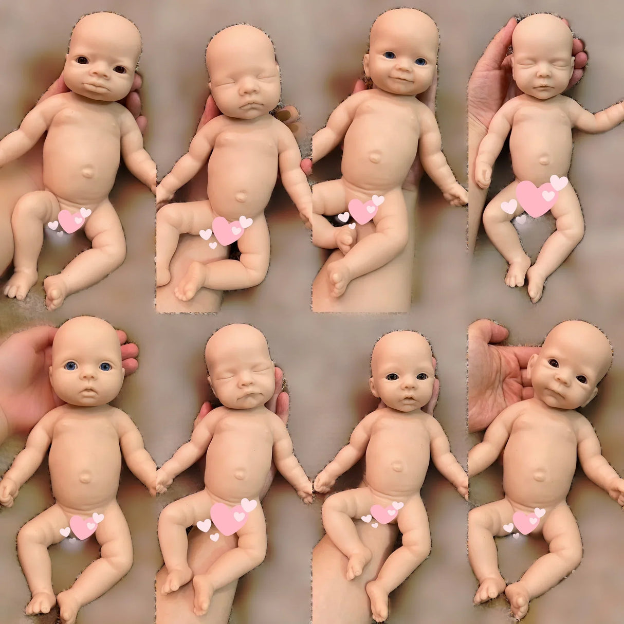 8 styles/28cm Cuddly Unpaint Solid Silicone Bebe Reborn