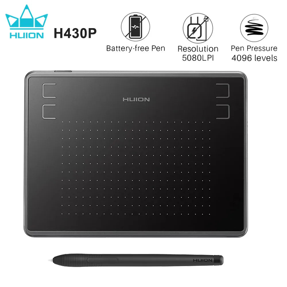 HUION H430P Digital Tablets Micro USB Signature Graphics