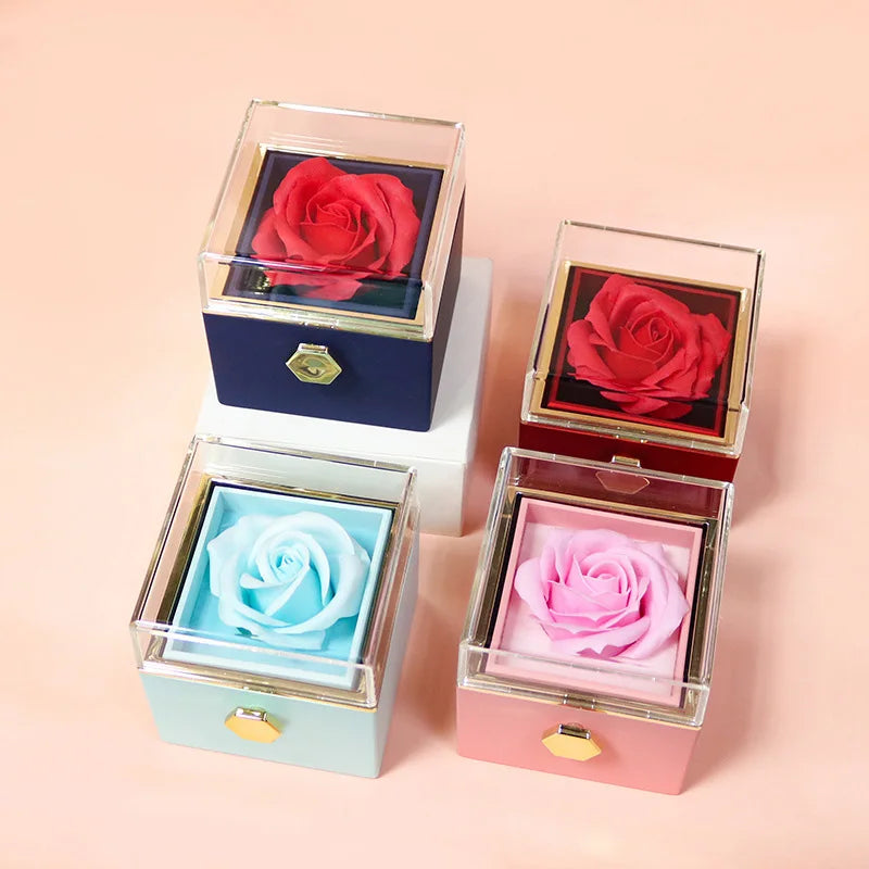 New Rotation Rose Jewelry Gift Box Valentine's Day