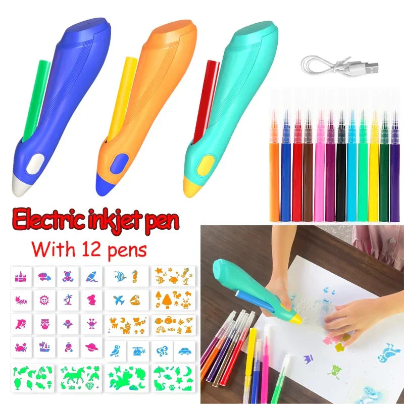 Electric Watercolor Spray Pen Children Hand-painted Color Paintbrush