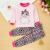 hibobi Spring 2-Piece Cute Cat Girl Round Neck