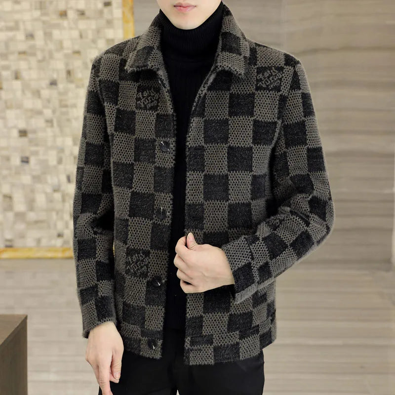 Autumn winter new mink velvet men's casual fashion