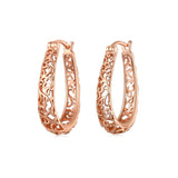 BAMOER 18K Gold Plated Filigree Hoop Earrings 925
