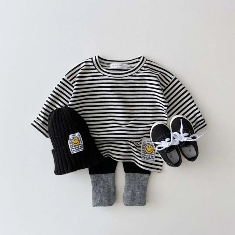 9297 Korean Ins Baby T Shirt Simple Smiling