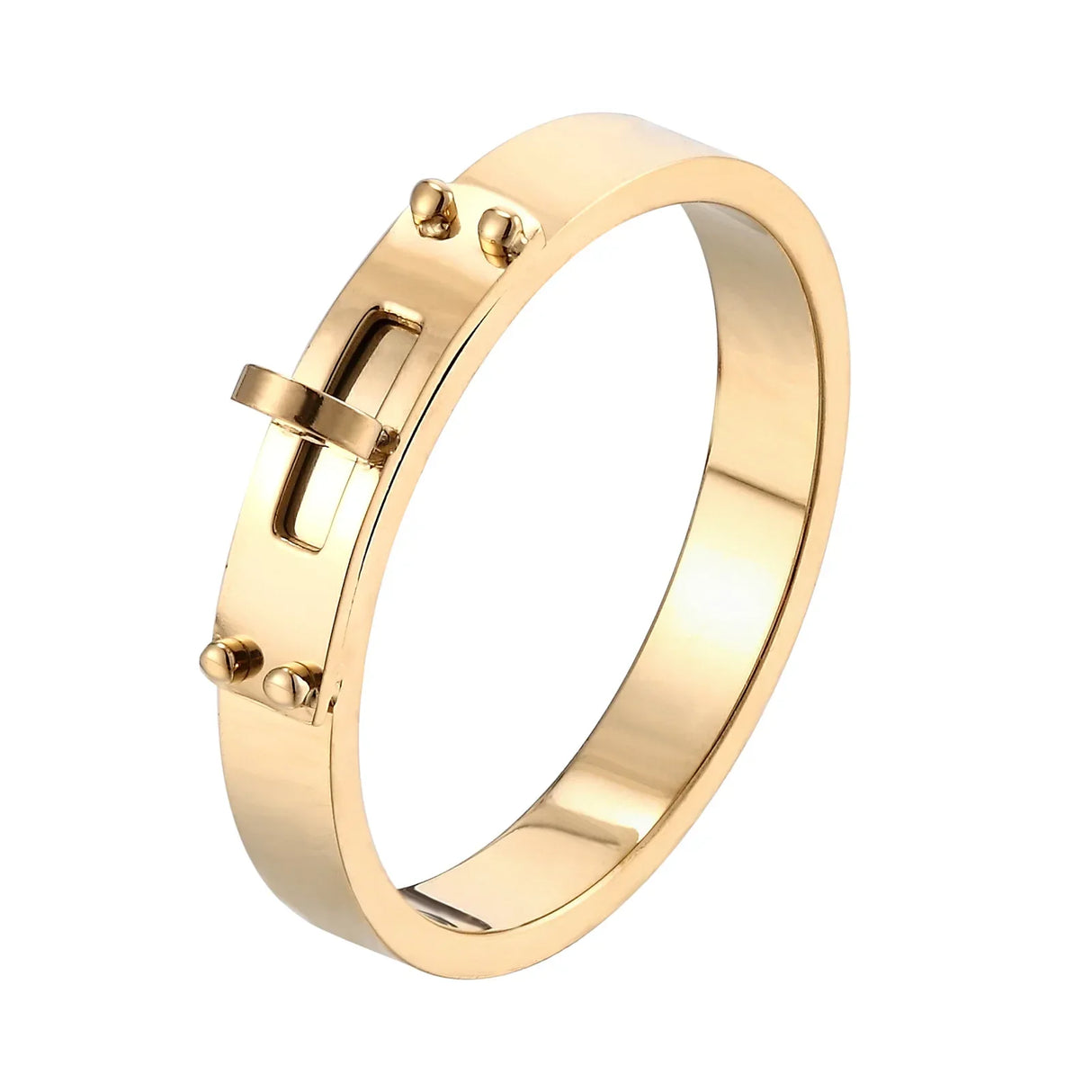 New Stainless Steel Twist Lock Ring Jewelry For