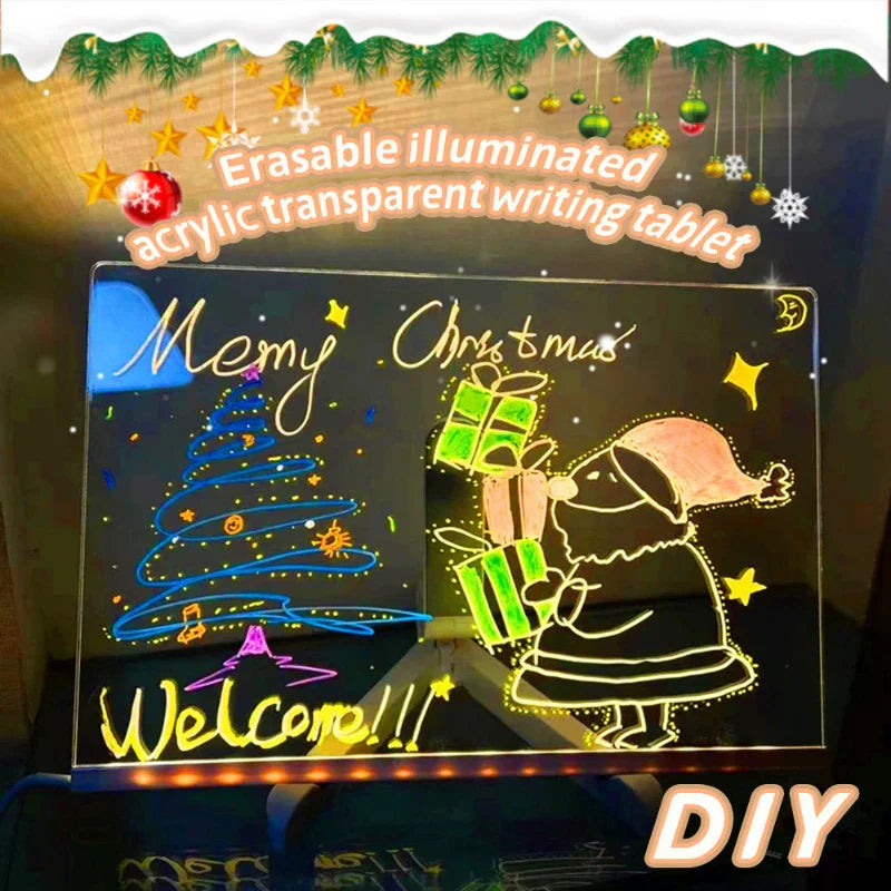 Christmas DIY Erasable And Luminous Acrylic Transparent Writing