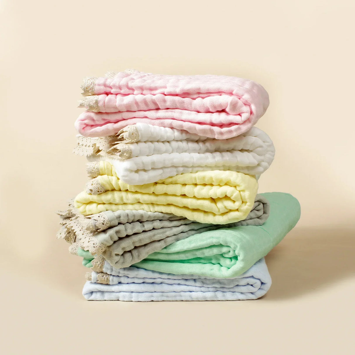 Layers Bamboo Cotton Baby Receiving Blanket Infant Kids