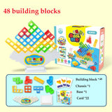 48-64Pcs Tetra Tower Game Stacking Blocks Stack Building
