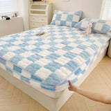 Soft Warm Plush Mattress Protector Cover Winter Couple