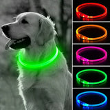 Led Usb Rechargeable Dog Collars Pet Luminous Collar