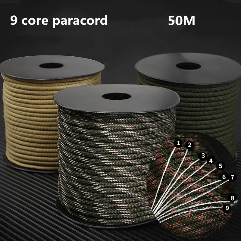 Military 9 Strand 4mm 650 Paracord 50m 100m