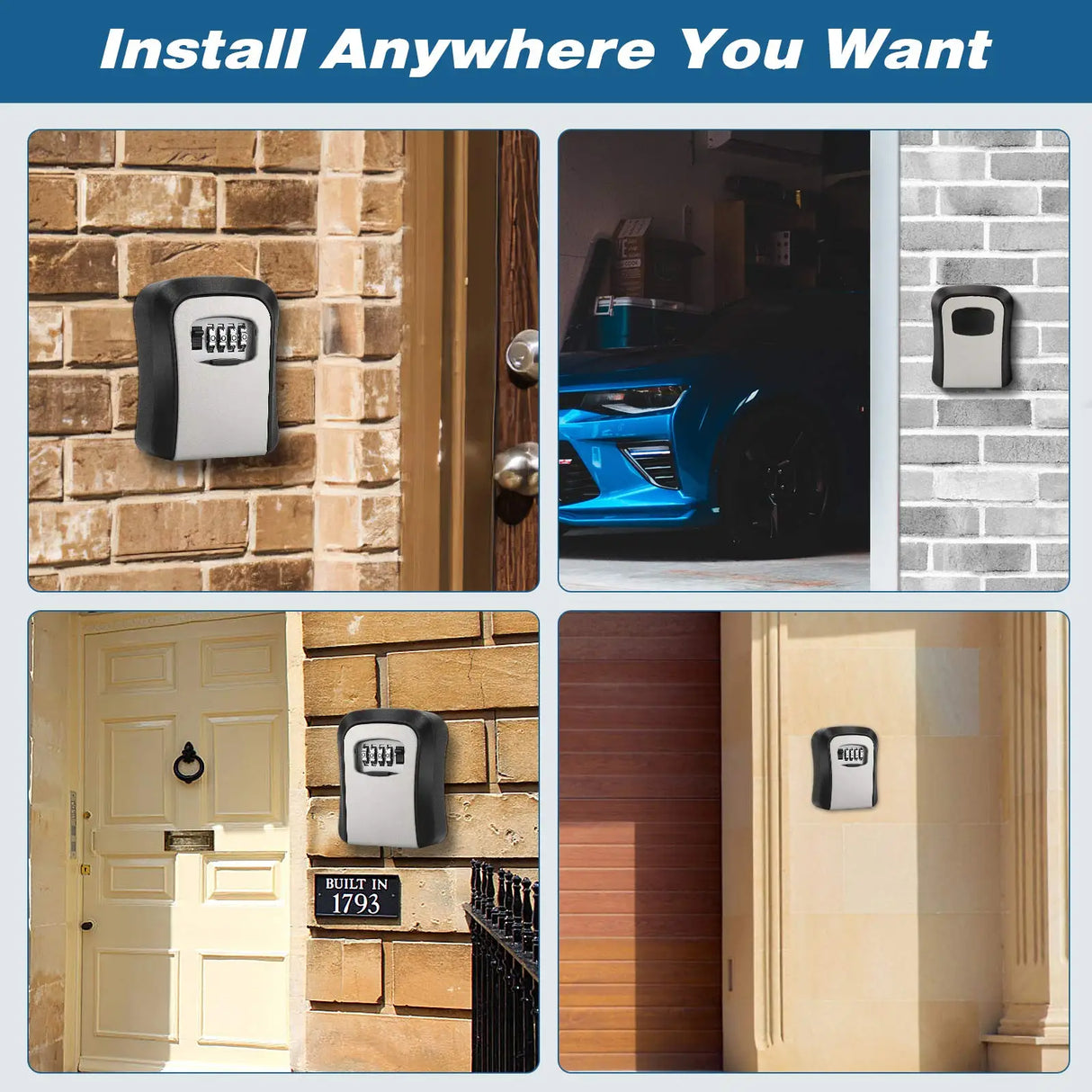 Wall Mount Key Lock Box 4 Digit Password