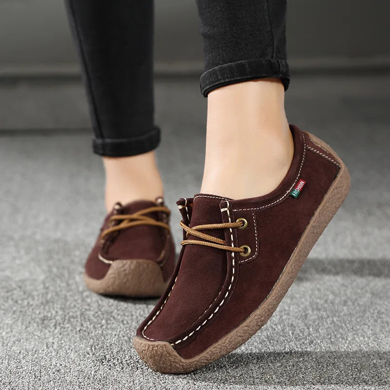 New Arrival Women Casual Shoes 2023 Suede Leather
