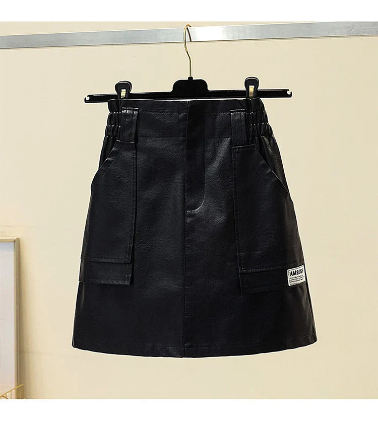 Plus Size 3XL 4XL PU Punk y2k Skirt