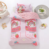 3Pcs Cartoon Cotton Crib Bed Linen Kit Baby