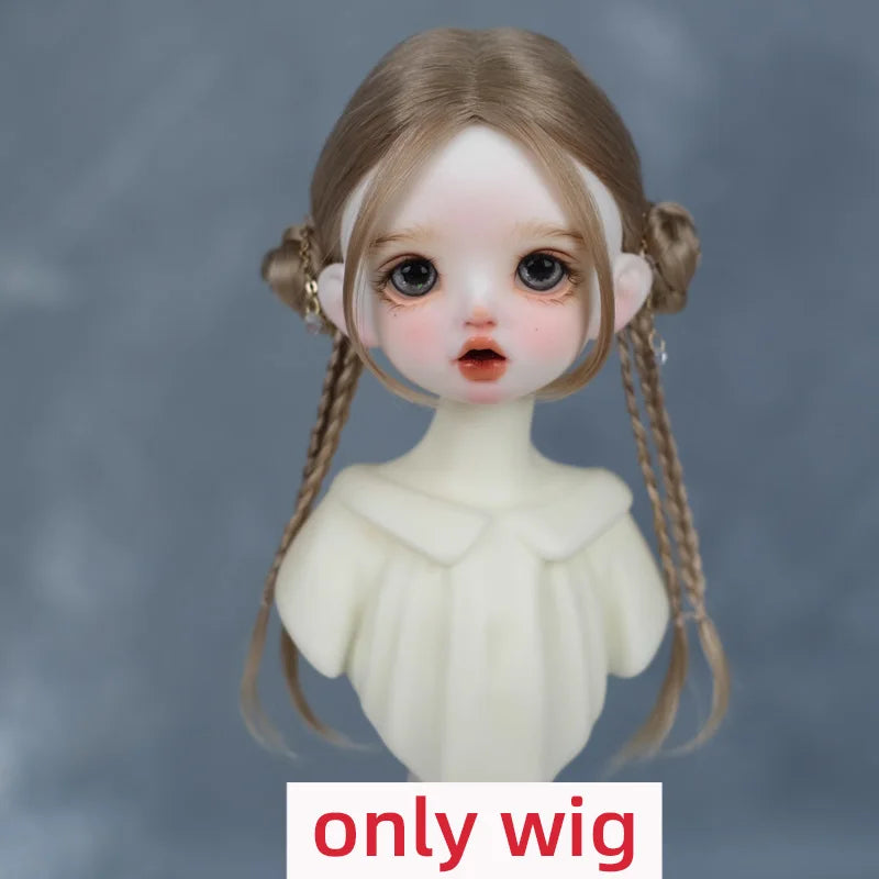 30cm Doll Wig Bangs Ponytail Curly Soft Mohair