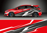 Full Body Racing Graphic Decal Vinyl Wrap Modern Design Red Retro Car Full Wrap Sticker Decorative Car Decal 300*60cm