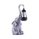 15 in Solar Elephant Yard Statue White Elephant