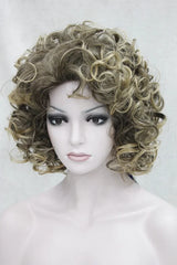 Ladies Wig Short Wavy Women Wig Dark Grey