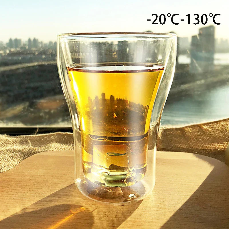 80/200ml Clear Double Wall Glass Espresso Coffee Cup