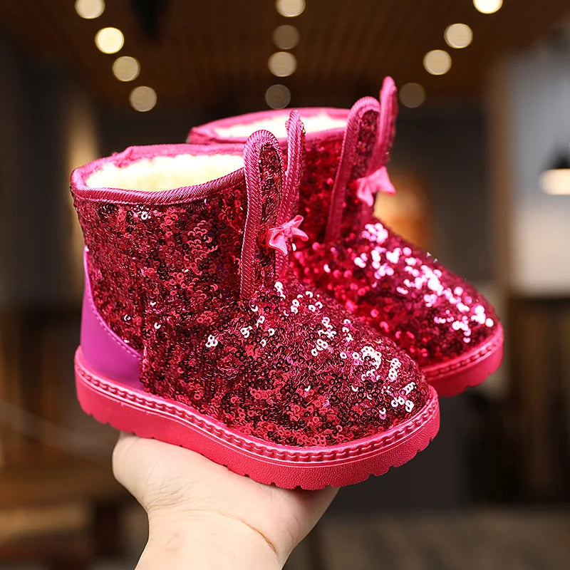 New Winter Children's Girls Snow Boots Cute Baby