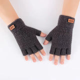 Men Winter Fingerless Gloves Half Finger Writting Office