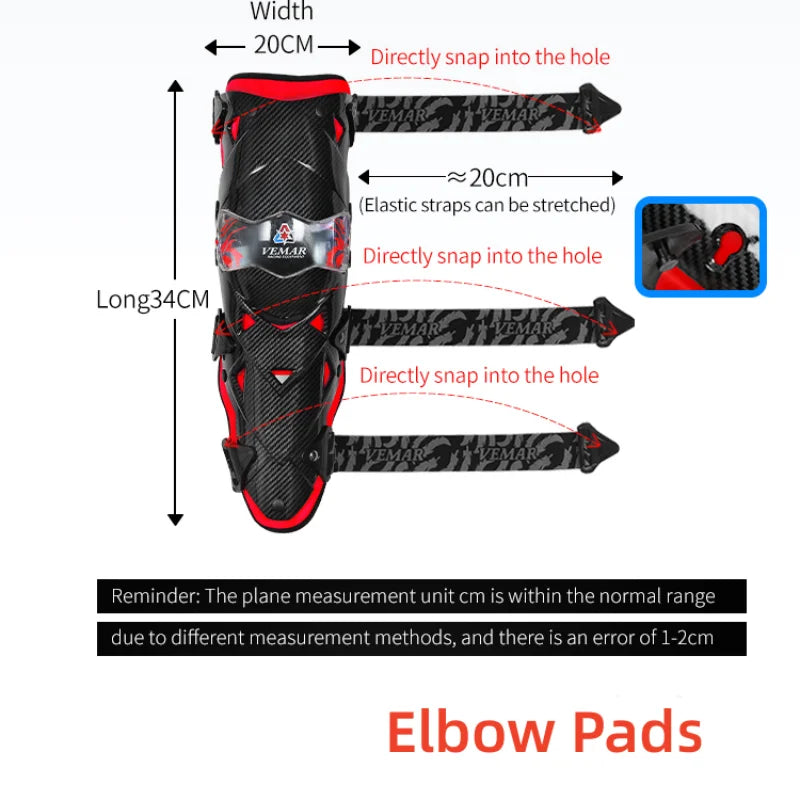 Fashion Motorcycle Elbow Pads VEMAR Motocross Small Kneepad Off-Road Racing Knee Brace Safety Protection Guards Protective Gear