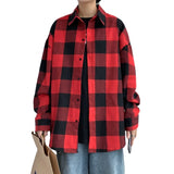 Long-sleeved plaid shirt men's spring Korean style trendy