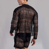 Hollow Out Sexy Lace Suit Fashion Long Sleeve