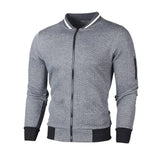 Men Solid Color Small Check Fabrics Sweatshirt Autumn