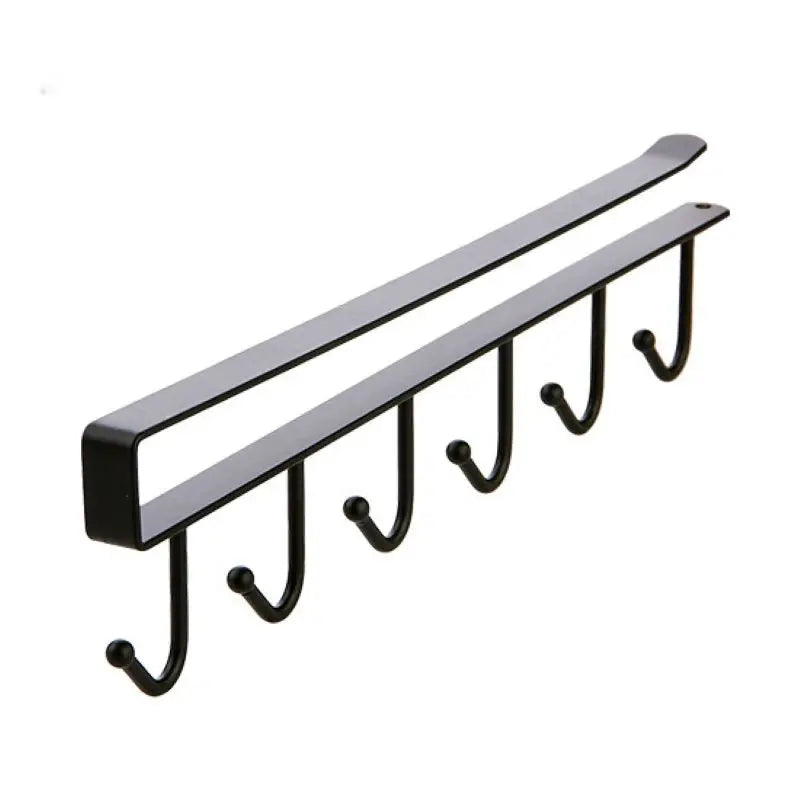 Iron 6 Hooks Storage Shelf Wardrobe Cabinet Metal