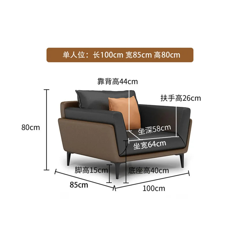 Leatherette Commercial Sofa Restaurant Business European Wind Couch