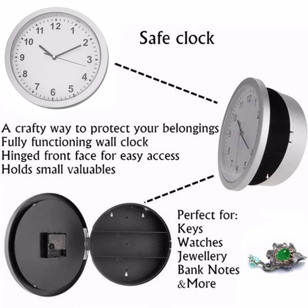 Hidden safe Large Wall Clock safety box secret