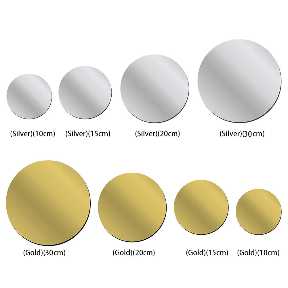 10-30CM Round Mirror Wall Sticker Decal Home Decor