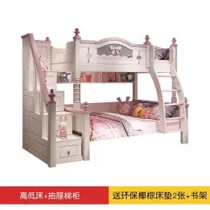 Solid wood bunk beds Two height adjustable beds