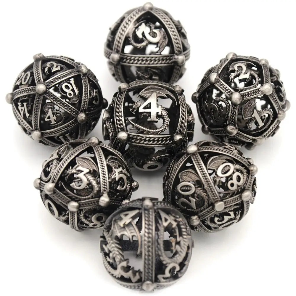 7Pcs/set Hollow Roung Dragon for DND Dice Party