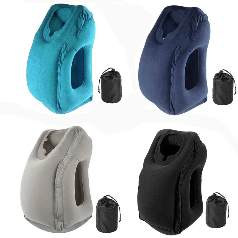 PVC Inflatable Air Travel Pillow Portable Headrest Chin
